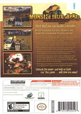 Monster Trux Arenas - Special Edition box cover back